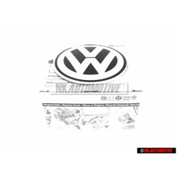 VW Original Arrière Embleme Logo Noir Chrome - 1C0853630K WV9