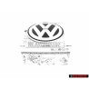 VW Original Arrière Embleme Logo Noir Chrome - 1C0853630K WV9