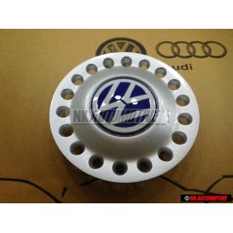 VW Original Enjoliveur De Roue Argent Brillant/Bleu - 1C0601149D GTT