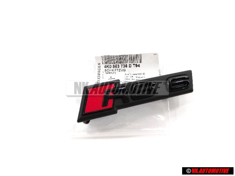 Audi Original RS6 Avant Embleme Monogramme Logo Noir Rouge - 4K0853736D T94