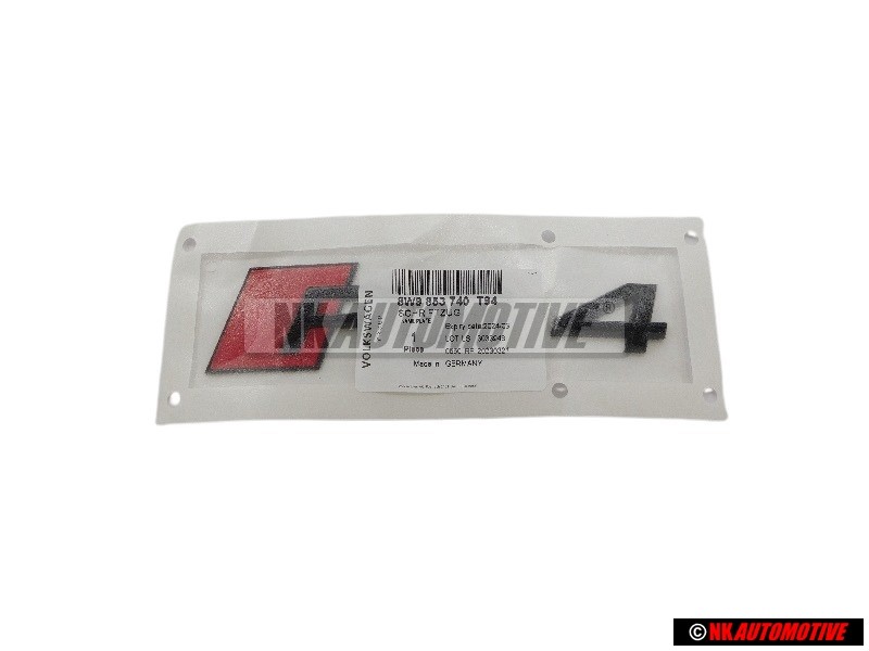 Audi Original RS4 Arrière Embleme Monogramme Logo Noir Rouge - 8W9853740 T94