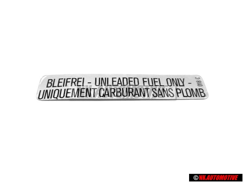 VW Original Etiquette Unleaded Fuel Only - 251000258E