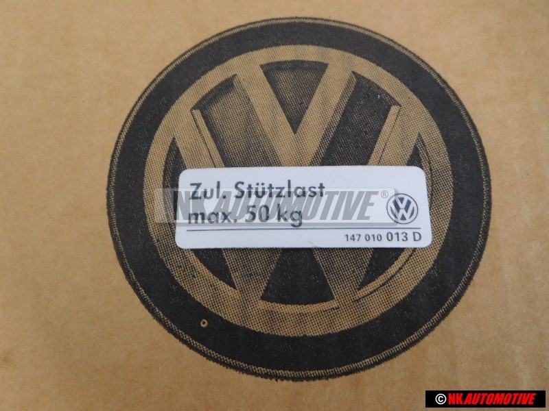 VW Original Etiquette P. Traction D'Une Remorque - 147010013D