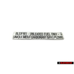 VW Original Etiquette Unleaded Fuel Only - 176000258A