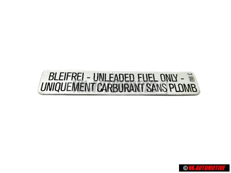 VW Original Etiquette Unleaded Fuel Only - 176000258A