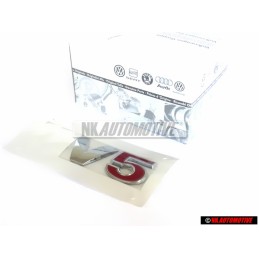 VW Original V5 Arrière Embleme Monogramme Logo Chrome Rouge - 1J0853675ABGQF