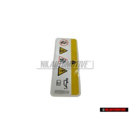 VW Original Etiquette Remplissage Excessif D'Huile - 701010002AA