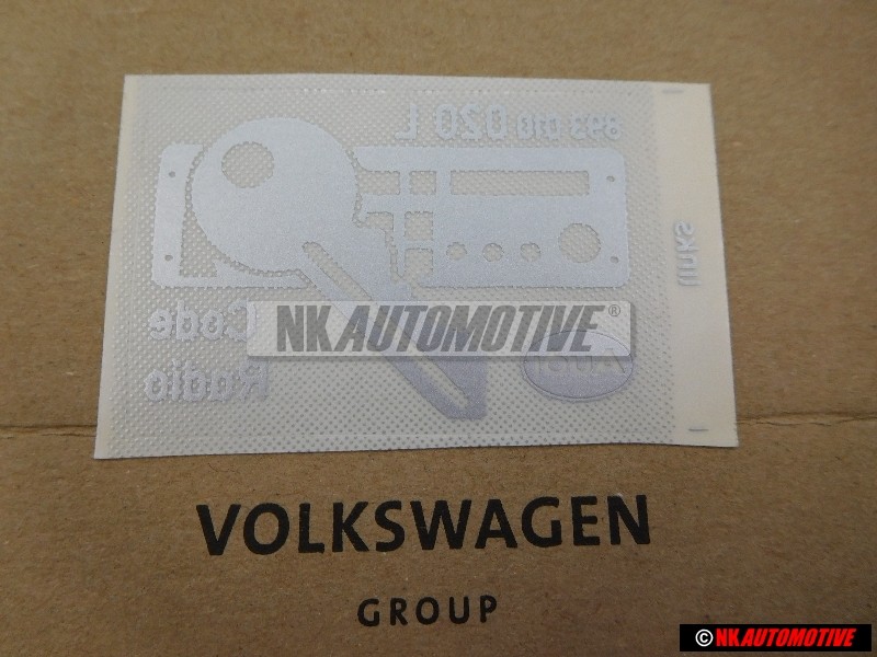 VW Original Plaq. Ident. 'Codage Radio' - 893010020L