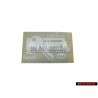 VW Original Plaq. Ident. 'Codage Radio' - 893010020L