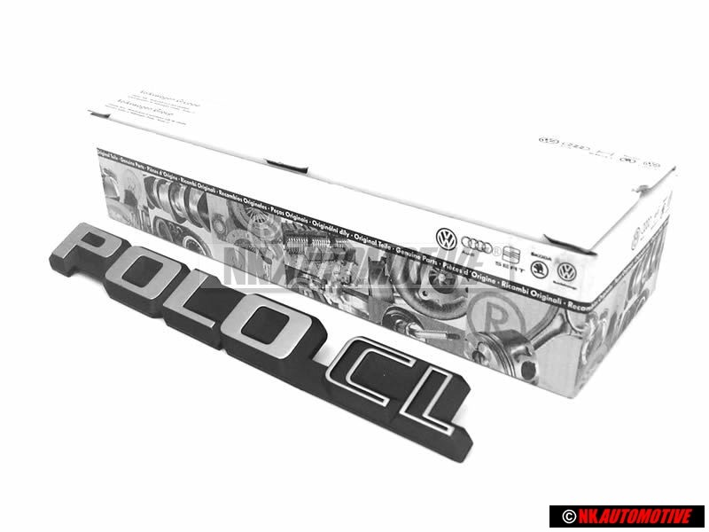 VW Original POLO CL Arrière Embleme Monogramme Logo Argent Brossé - 874853687A