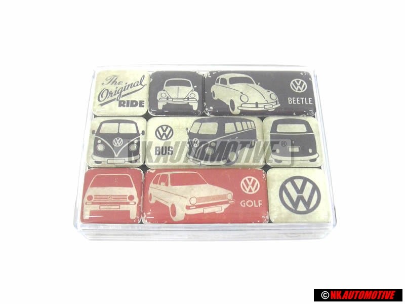 VW Classic Parts Golf Beetle Bus Magnet Set - ZCP901779