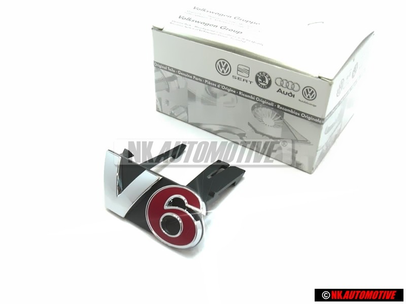 VW Original V6 Avant Embleme Monogramme Logo Chrome Rouge - 1J5853679A GQF