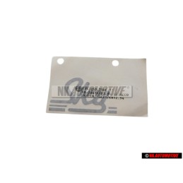 VW Original Inscription Sur Film Gris Metallise - 191853750F 1ZH