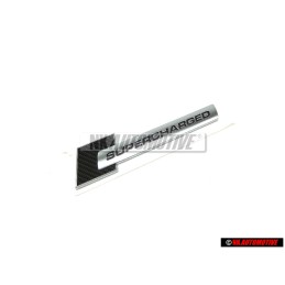 Audi Original SUPERCHARGED Côté Embleme Monogramme Logo Noir Chrome - 4F0853601