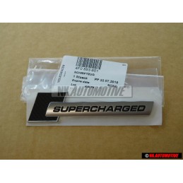 Audi Original SUPERCHARGED Côté Embleme Monogramme Logo Noir Chrome - 4F0853601
