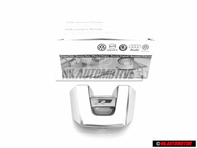 VW Original R Volant Plaquette Embleme Logo Aluminium - 1K8419685B POP