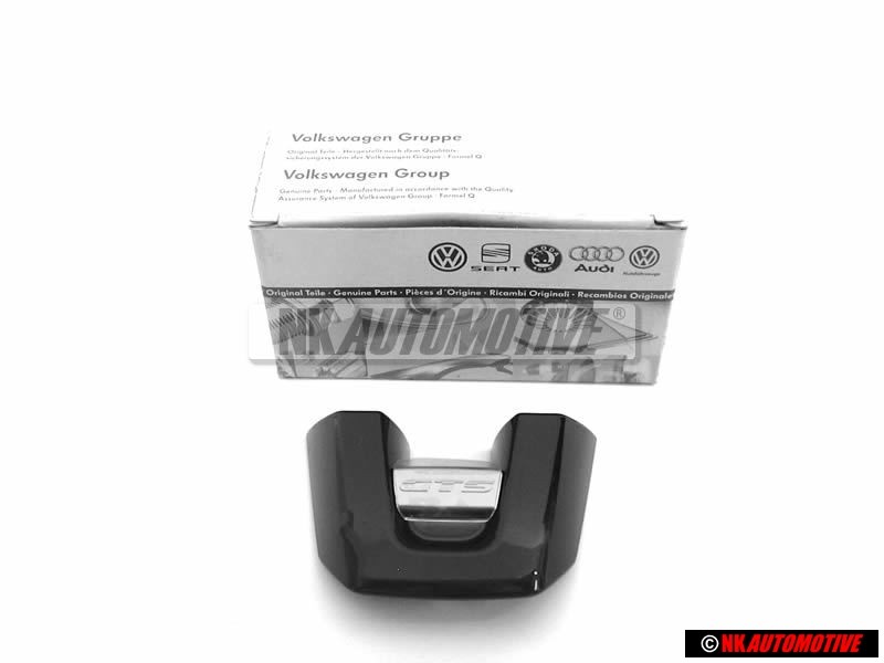 VW Original GTS Volant Plaquette Embleme Logo Noir Aluminium - 1K8419685E AZV