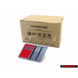 Audi Original S6 Avant Embleme Monogramme Logo Chrome Rouge - 4A5853736C 2ZZ