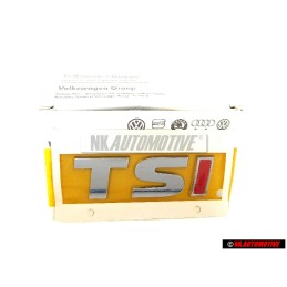 VW Original TSI Arrière Embleme Monogramme Logo Chrome Rouge - 5G0853675A JZQ