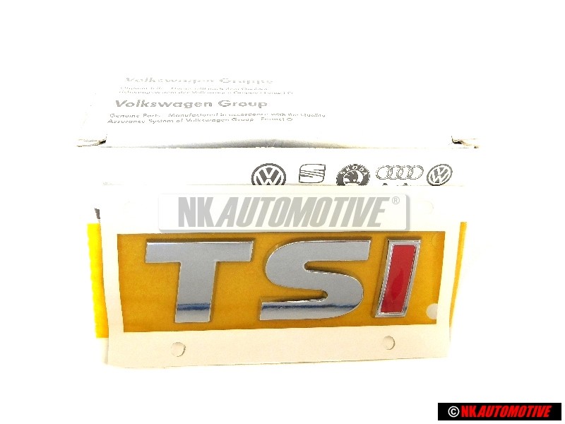 VW Original TSI Arrière Embleme Monogramme Logo Chrome Rouge - 5G0853675A JZQ
