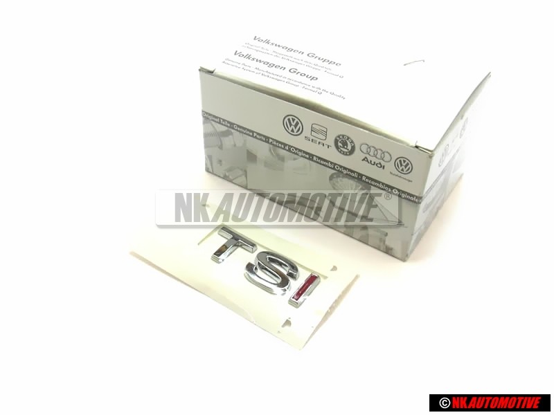 VW Original TSI Arrière Embleme Monogramme Logo Chrome Rouge - 1K5853675H GQF