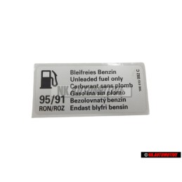 VW Original Plaque D'Identification 'Essence Sans Plomb' - 1H0010092C