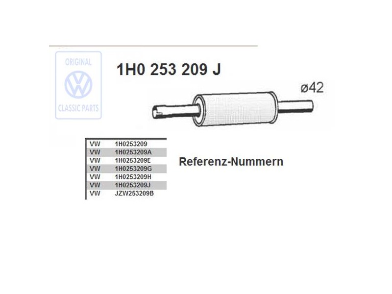 VW Original Silencieux De Detente - 1H0253209J
