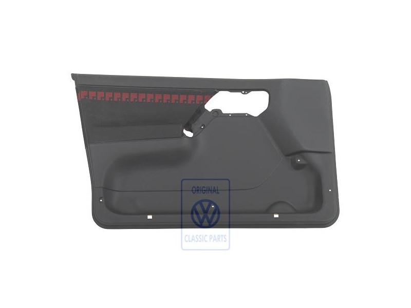 VW Original Garniture De Porte (Tissu) Noir/Rouge - 1H4867011BKENB