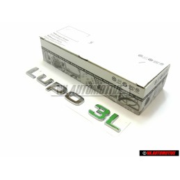 VW Original LUPO 3L Arrière Embleme Monogramme Logo Chrome Vert - 6E0853687B KKH