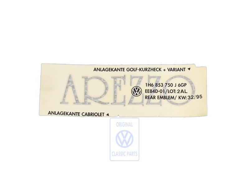 VW Original Inscription Sur Film Vert/Bleu/Rouge - 1H6853750J 6GP