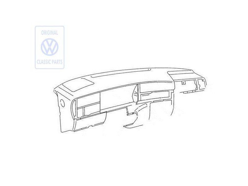 VW Original Tableau De Commande, Rembourre Bleu Mauritius - 1H6857003Q H45