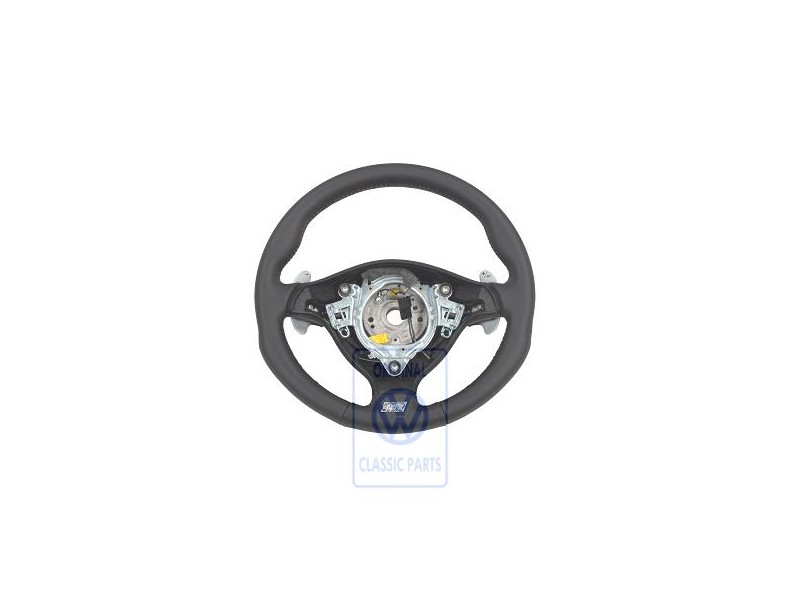 VW Original Volant Direction Sport (Cuir) Noir/Gris Cristal - 1J0419091DMQHS