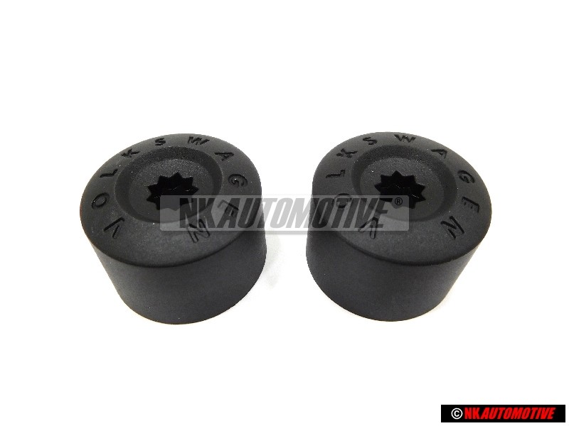 2x VW Original Capuchon De Boulon De Roue Noir - 1K0601173 9B9