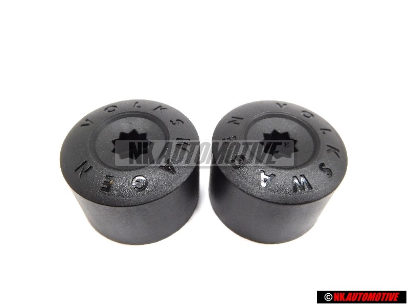 2x VW Original Capuchon De Boulon De Roue Noir Satine - 3C0601173 9B9