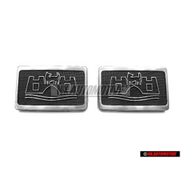 2x VW Original Cache Avec Logo Noir Satine/Chrome Special - 165853688A