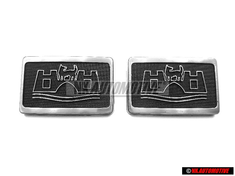 2x VW Original Cache Avec Logo Noir Satine/Chrome Special - 165853688A