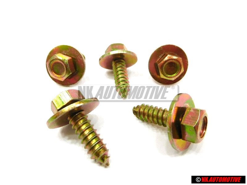 5x VW Original Vis A Tole 6Pans Avec Rondelle - 311821143