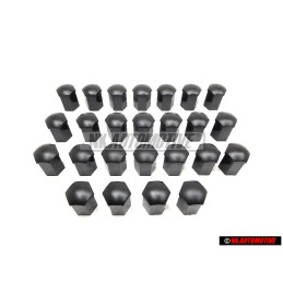 25x VW Original Capuchon De Boulon De Roue Noir Satine - 867601173 01C