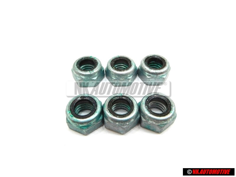 6x VW Original ecrou 6 pans, autoserreur - N 01118312