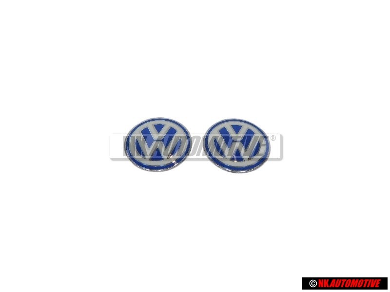 2x VW Original Embleme VW Argent Brillant/Bleu/Blanc - 3B0837891 09Z