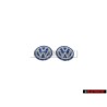 2x VW Original Embleme VW Argent Brillant/Bleu/Blanc - 3B0837891 09Z