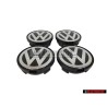 4x VW Original Enjoliveur De Roue Couleurs Chromees/Noir - 7D0601165 BXF