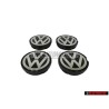 4x VW Original Capuchon Couleurs Chromees/Noir - 6N0601171 BXF