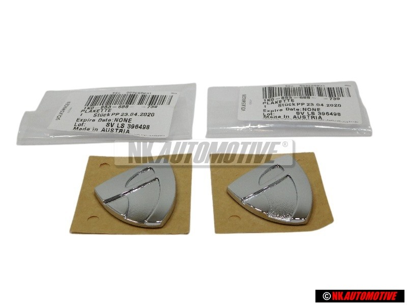2x VW Original Plaquette (Autocollante) Chrome - 1K0853688 739