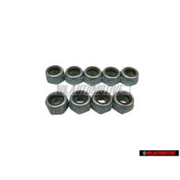 9x VW Original ecrou 6 pans, autoserreur - N 01118312