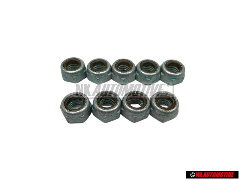 9x VW Original ecrou 6 pans, autoserreur - N 01118312