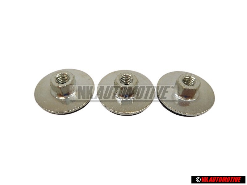 3x VW Original Ecrou 6 Pans Avec Rondelle Caoutchouc - N 90574801