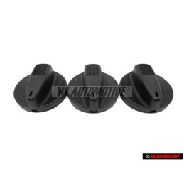 3x VW Original Bouton Noir Satine - 1H0819129 01C