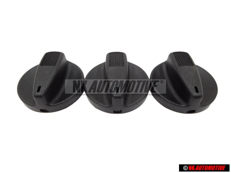 3x VW Original Bouton Noir Satine - 1H0819129 01C