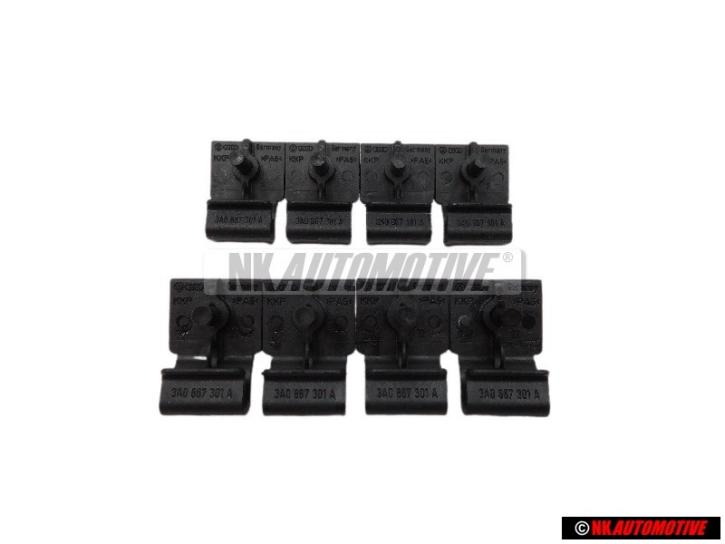8x VW Original Support Noir Satine - 3A0867301 01C